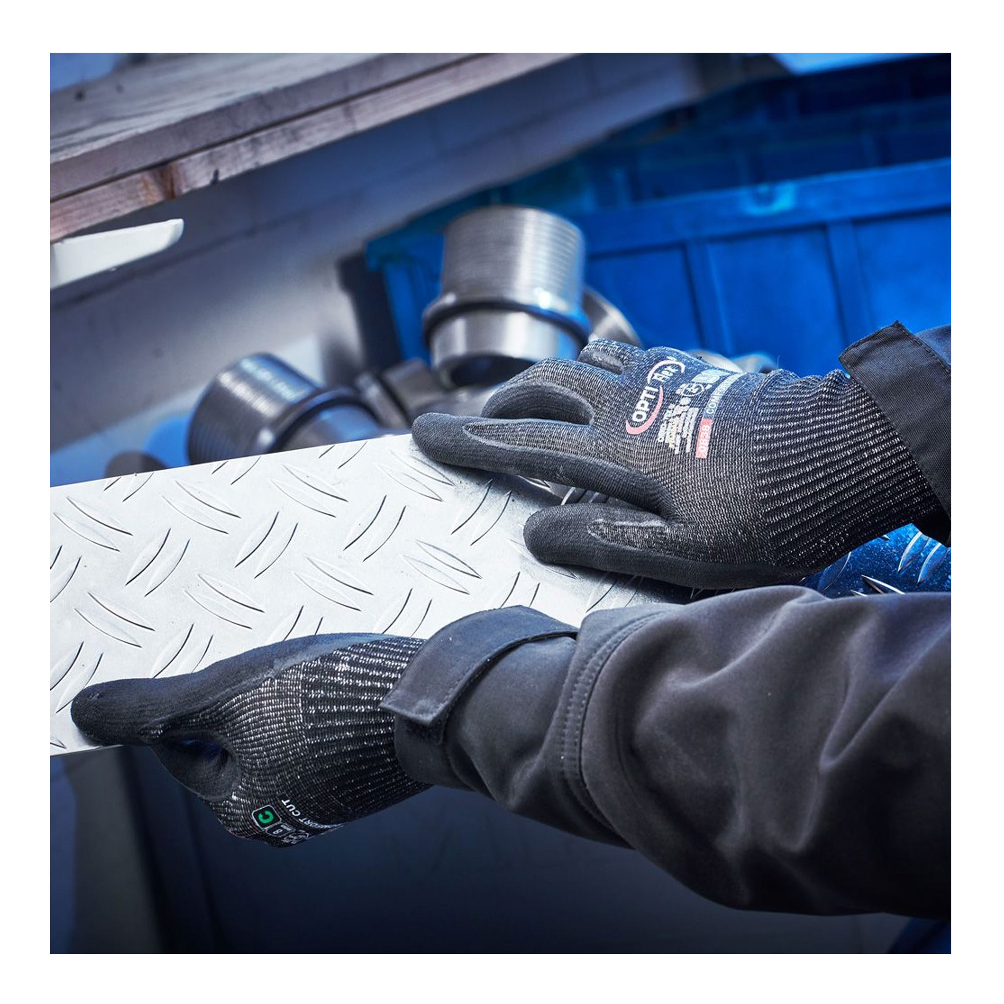 Optiflex Comfort Cut  0838 Schnittschutzhandschuhe mit Wasserbasiertes Polyurethan-Beschichtung schwarz, VE 60 Paar